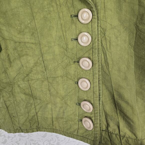 Vtg Platinum by Dorothy Schoelen Jacket Blazer sz S Green Artsy Lagenlook READ - Picture 5 of 16